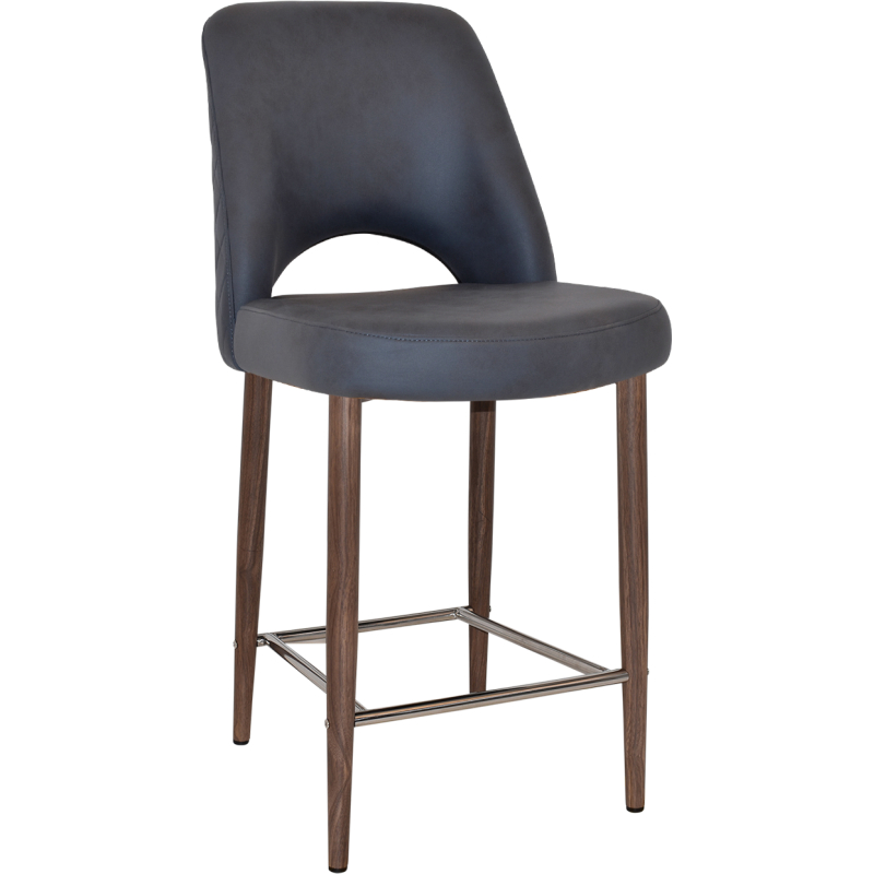 Albury Stool 65cm High Light Walnut Metal Leg - Image 13