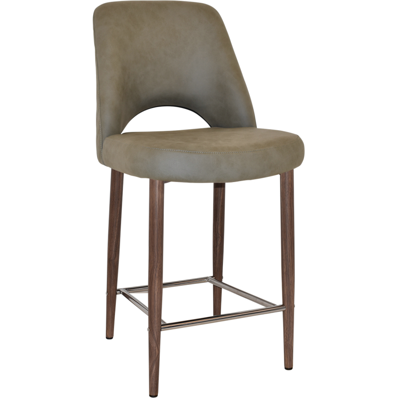 Albury Stool 65cm High Light Walnut Metal Leg - Image 15