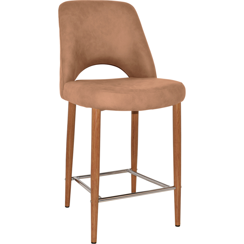 Albury Stool 65cm High Light Oak Metal Leg - Image 16