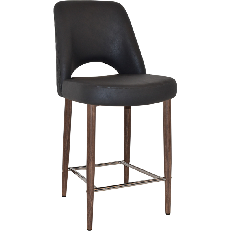 Albury Stool 65cm High Light Walnut Metal Leg - Image 14