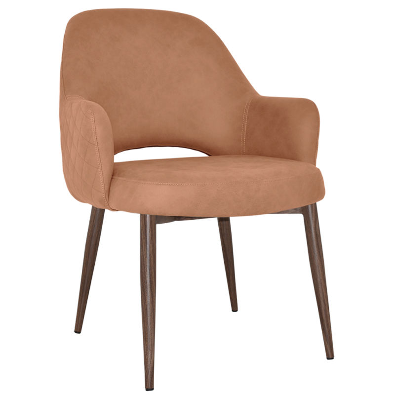 Albury XL Arm Chair Light Walnut Metal Leg - Image 5