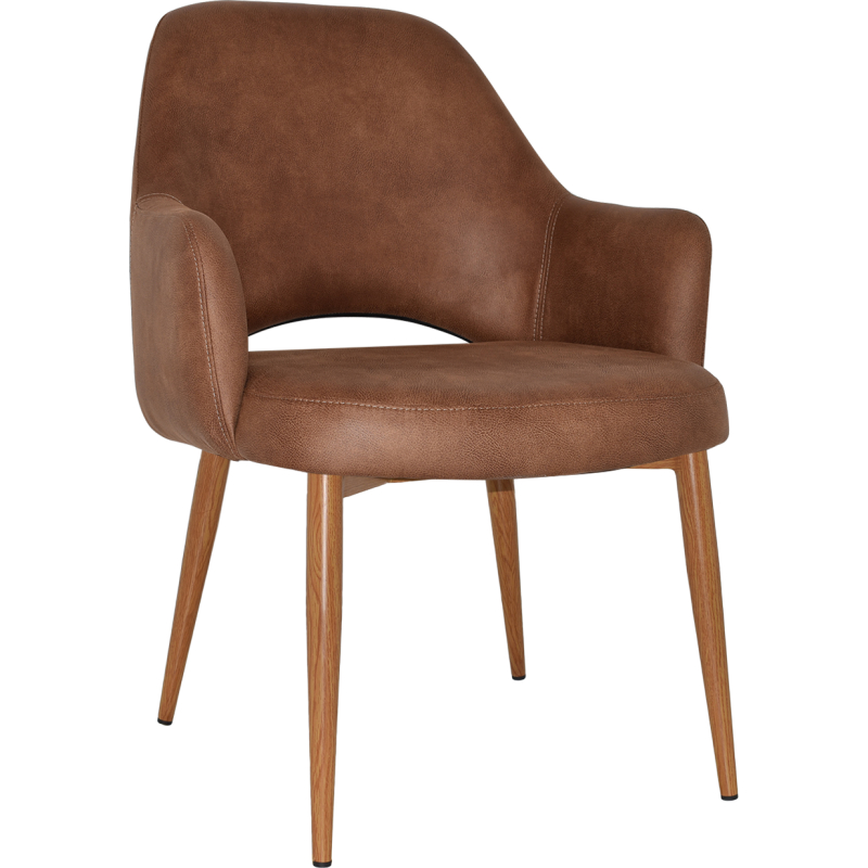 Albury XL Arm Chair Oak Metal Leg - Image 6
