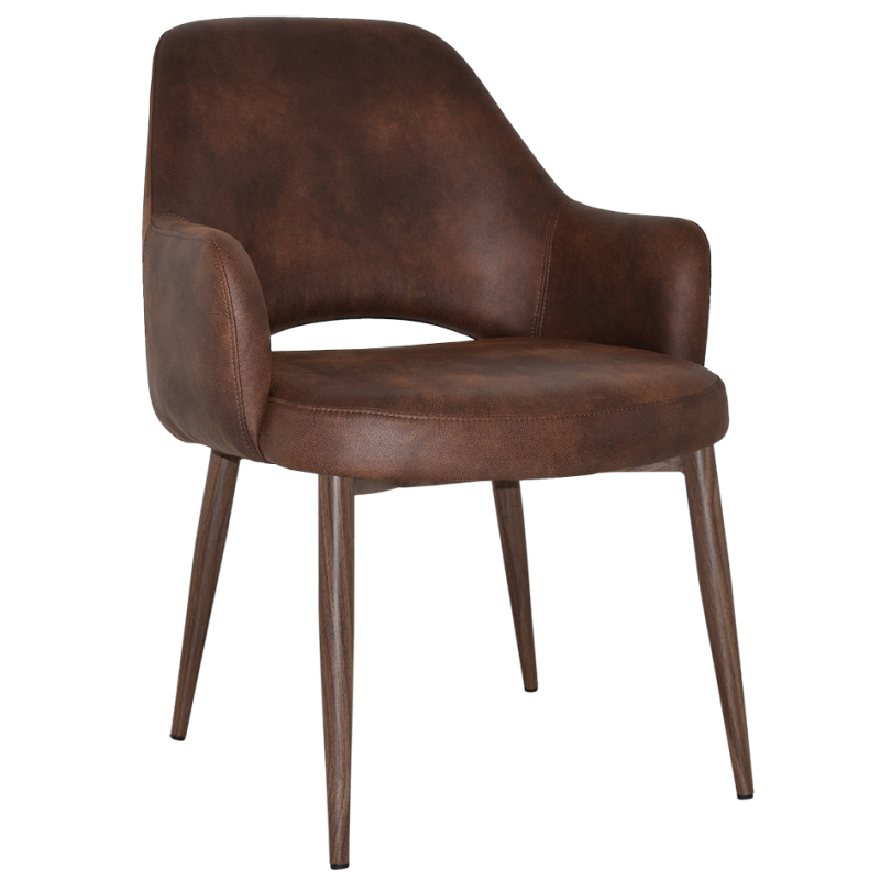 Albury XL Arm Chair Light Walnut Metal Leg - Image 6