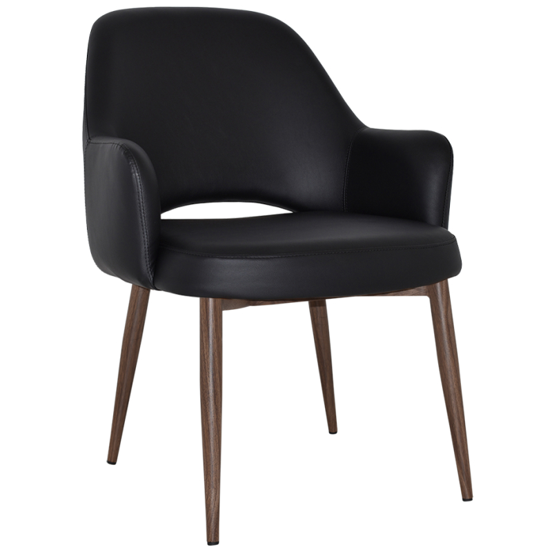 Albury XL Arm Chair Light Walnut Metal Leg - Image 14