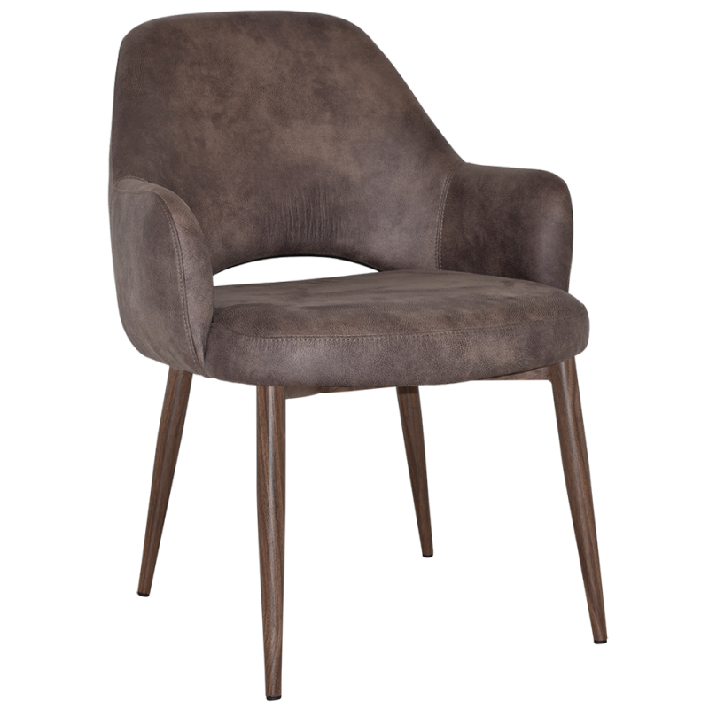 Albury XL Arm Chair Light Walnut Metal Leg - Image 8