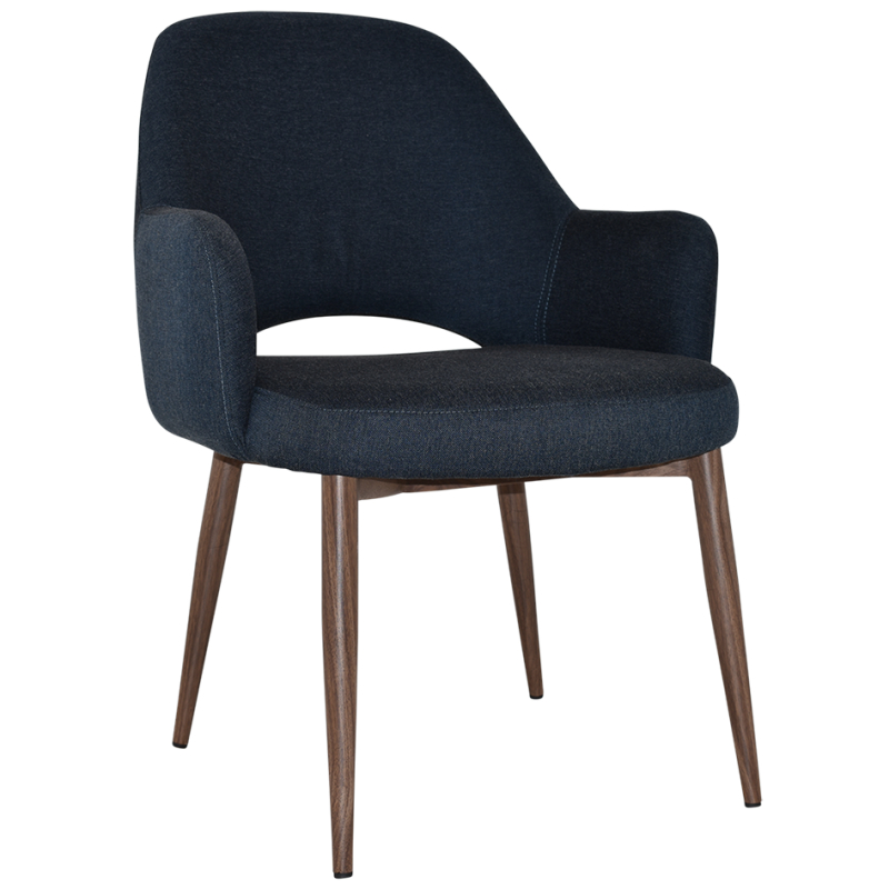 Albury XL Arm Chair Light Walnut Metal Leg - Image 11