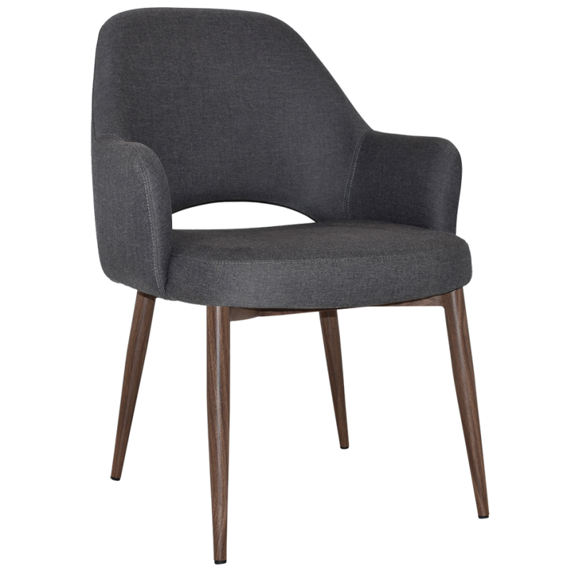 Albury XL Arm Chair Light Walnut Metal Leg - Image 12