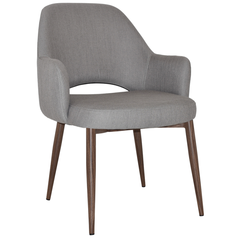 Albury XL Arm Chair Light Walnut Metal Leg - Image 13