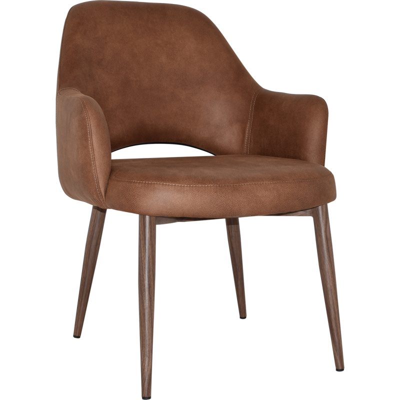 Albury XL Arm Chair Light Walnut Metal Leg - Image 5