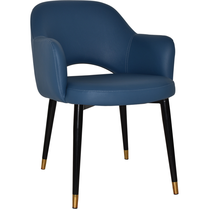 Albury Arm Chair Brass Tip Black Leg - Image 10