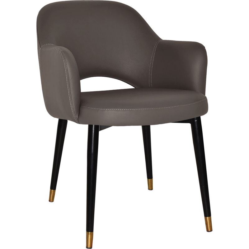 Albury Arm Chair Brass Tip Black Leg - Image 9