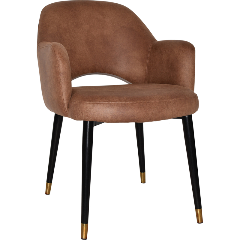 Albury Arm Chair Brass Tip Black Leg - Image 7