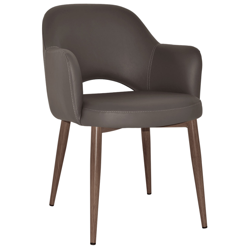 Albury Arm Chair Light Walnut Metal Leg - Image 10