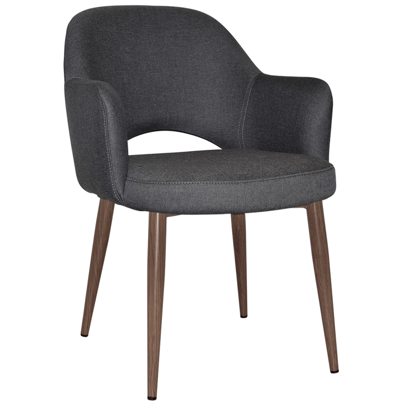 Albury Arm Chair Light Walnut Metal Leg - Image 7