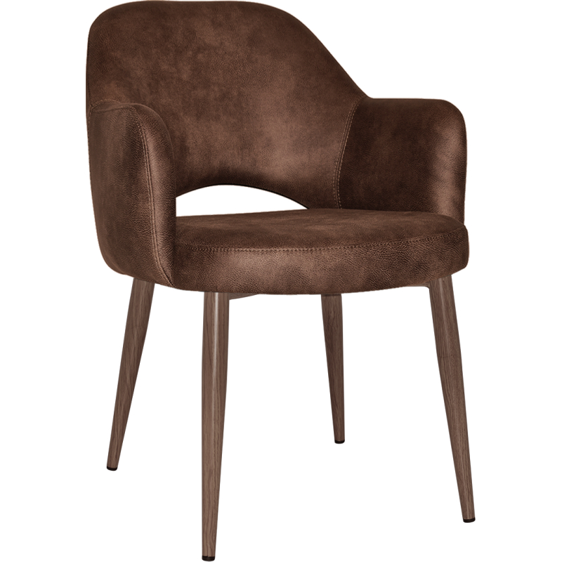 Albury Arm Chair Light Walnut Metal Leg