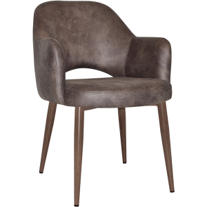 Alternative view of Albury Arm Chair Light Walnut Metal Leg