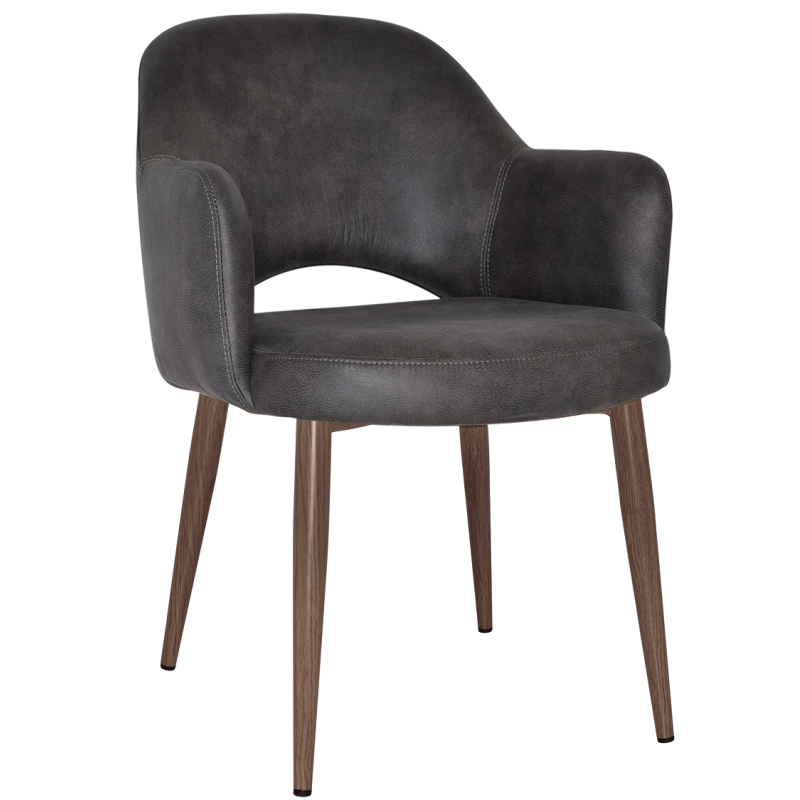 Albury Arm Chair Light Walnut Metal Leg - Image 3