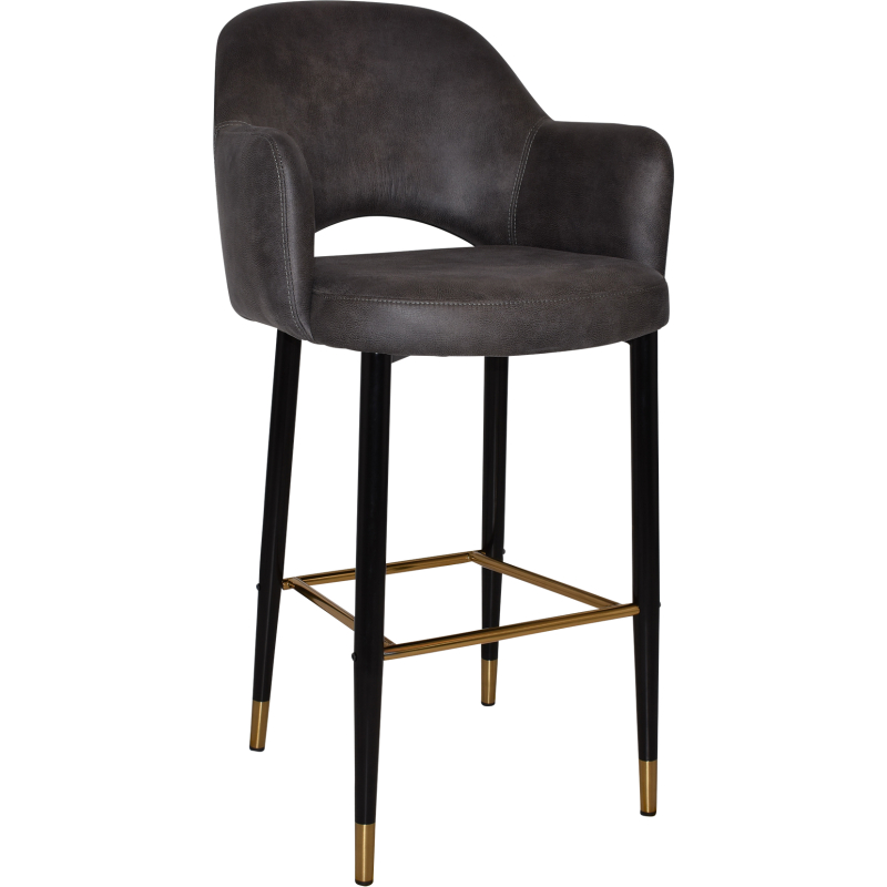 Albury Arm Stool 75cm Brass Detail Leg