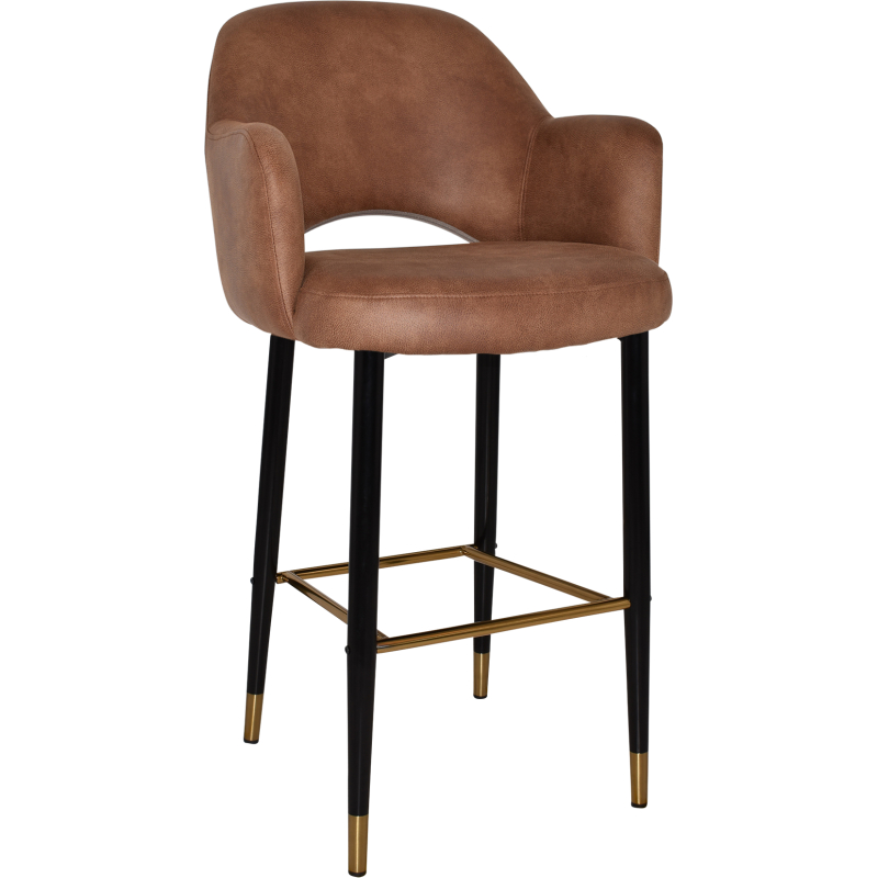 Albury Arm Stool 75cm Brass Detail Leg - Image 2