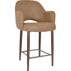 Albury Arm Stool 65cm Light Walnut Metal Leg - Image 3