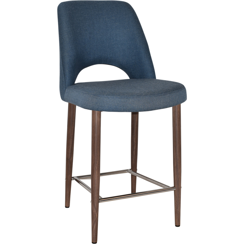 Albury Stool 65cm High Light Walnut Metal Leg - Image 3