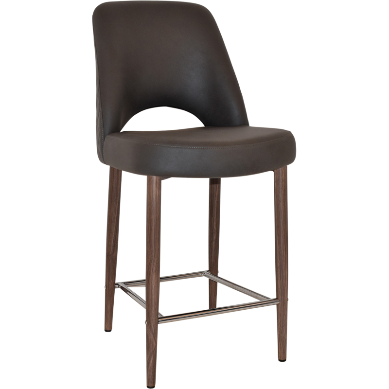Albury Stool 65cm High Light Walnut Metal Leg - Image 12