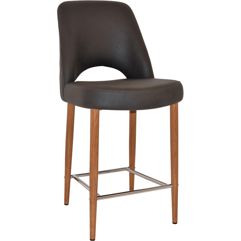 Albury Stool 65cm High Light Oak Metal Leg - Image 12
