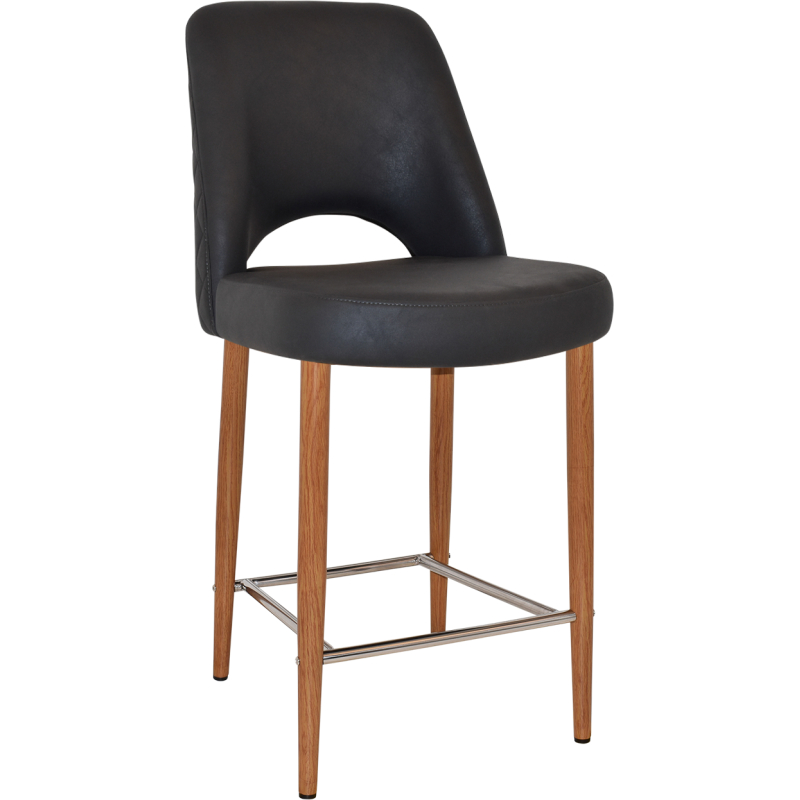 Albury Stool 65cm High Light Oak Metal Leg - Image 14
