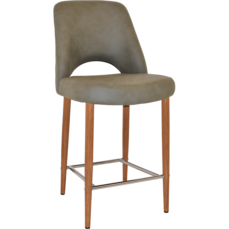 Albury Stool 65cm High Light Oak Metal Leg - Image 15