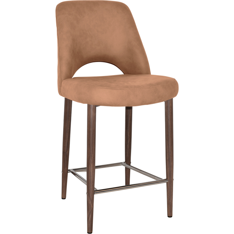 Albury Stool 65cm High Light Walnut Metal Leg - Image 16