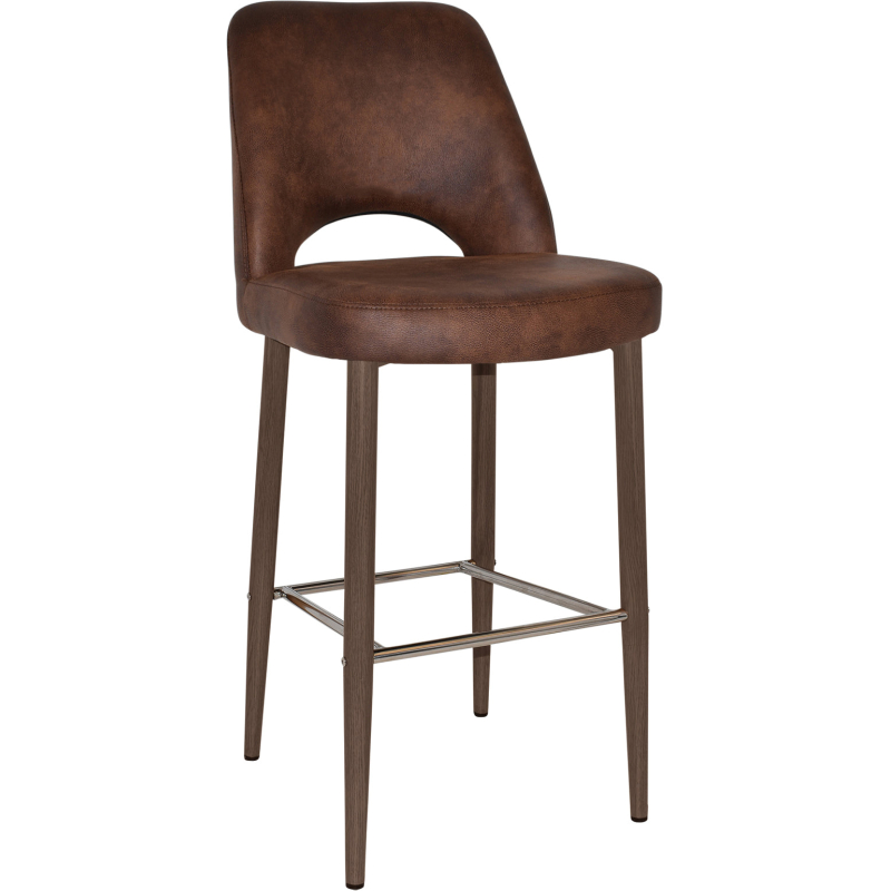 Albury Stool 75cm Light Walnut Metal Leg - Image 2