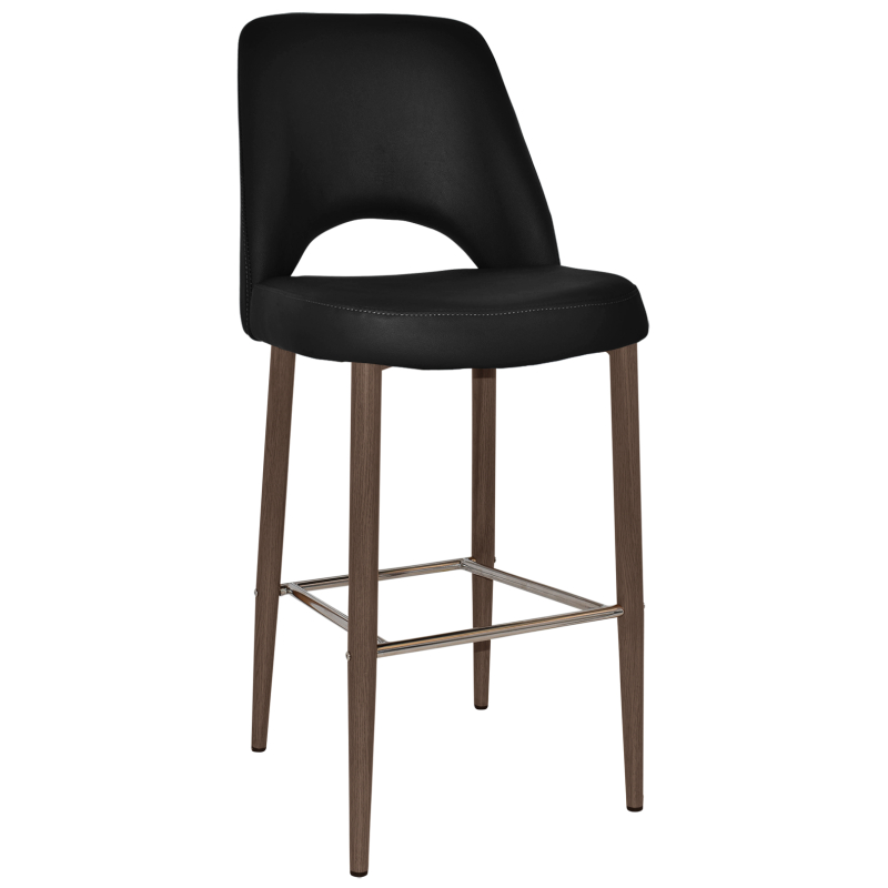 Albury Stool 75cm Light Walnut Metal Leg - Image 9