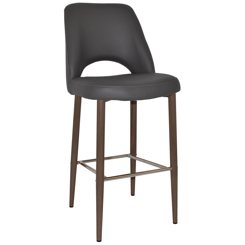 Albury Stool 75cm Light Walnut Metal Leg - Image 10