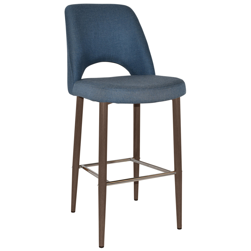Albury Stool 75cm Light Walnut Metal Leg - Image 6