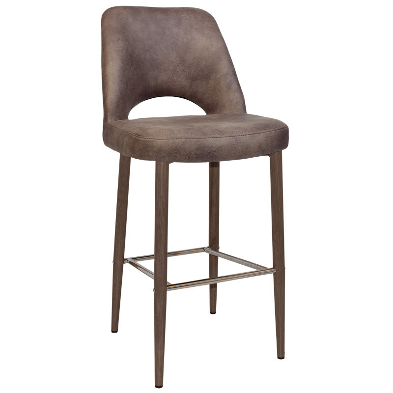 Albury Stool 75cm Light Walnut Metal Leg - Image 3