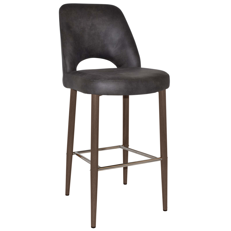 Albury Stool 75cm Light Walnut Metal Leg - Image 4