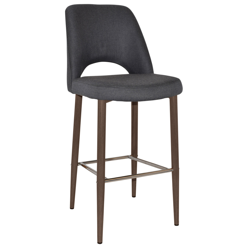 Albury Stool 75cm Light Walnut Metal Leg - Image 7
