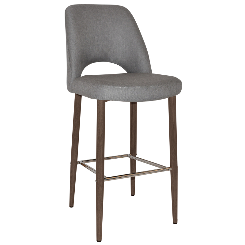 Albury Stool 75cm Light Walnut Metal Leg - Image 8