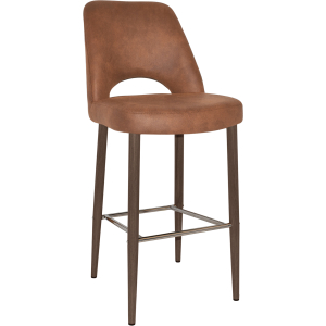 Albury Stool 75cm Light Walnut Metal Leg