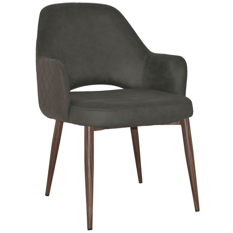 Albury XL Arm Chair Light Walnut Metal Leg - Image 4