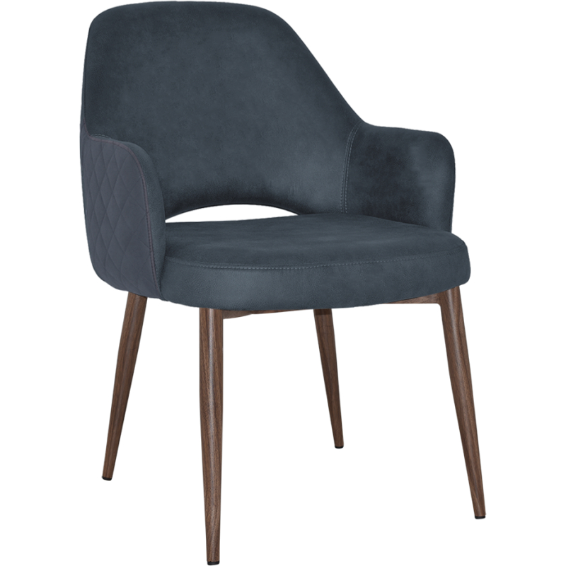 Albury XL Arm Chair Light Walnut Metal Leg