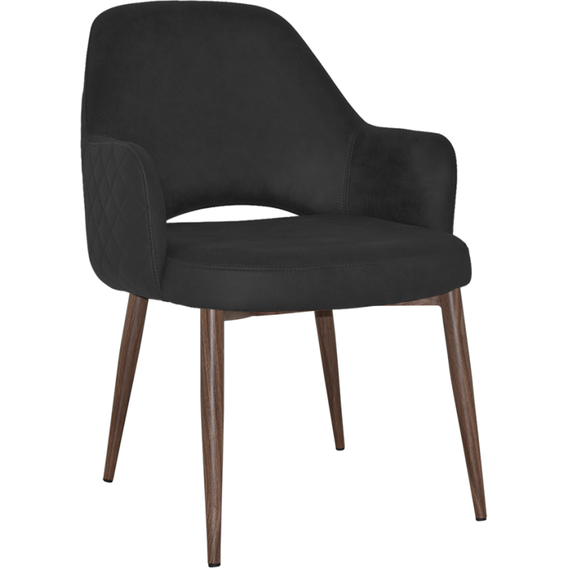 Albury XL Arm Chair Light Walnut Metal Leg - Image 2