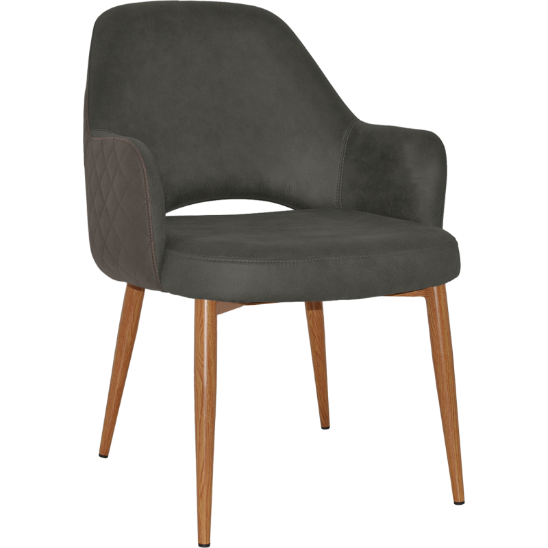 Albury XL Arm Chair Oak Metal Leg - Image 3