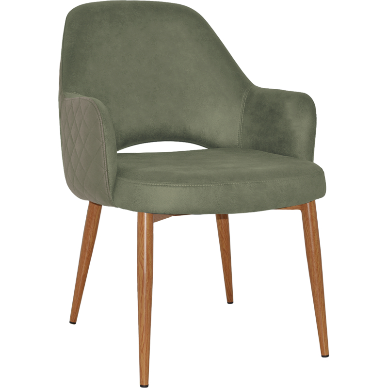 Albury XL Arm Chair Oak Metal Leg