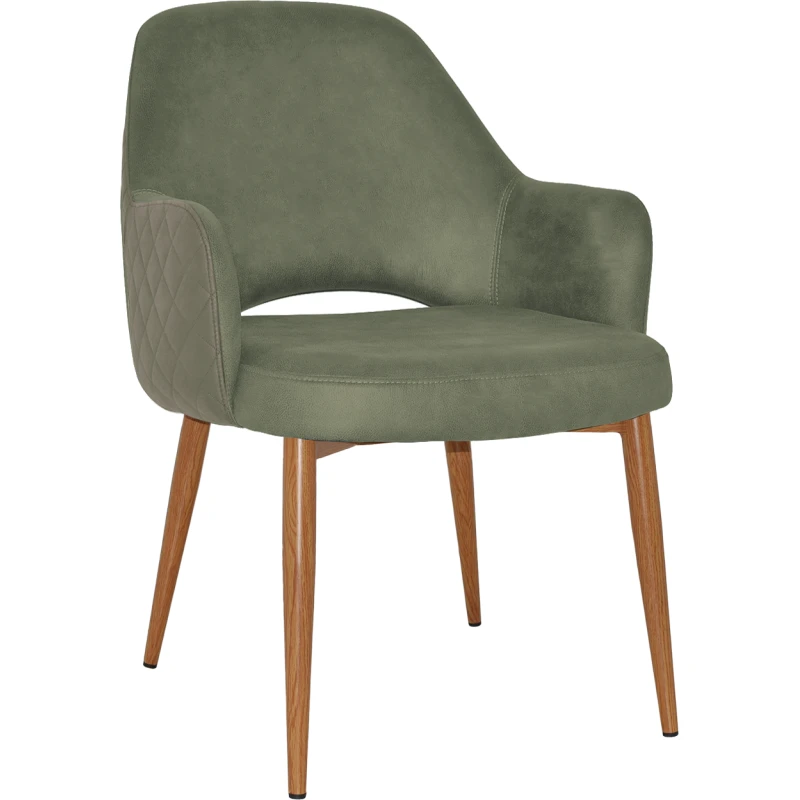 Albury XL Arm Chair Oak Metal Leg