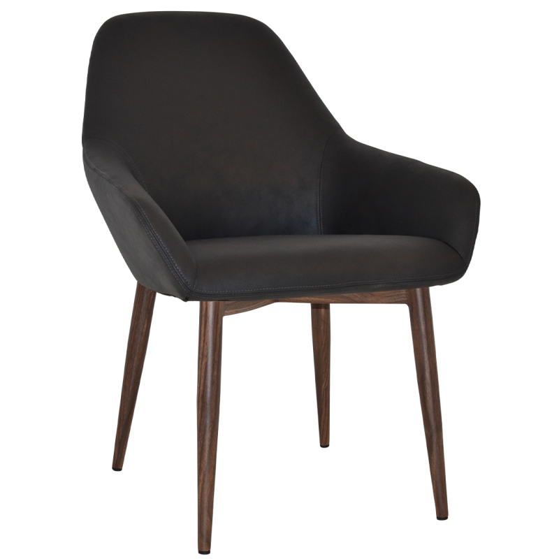 Bronte Tub Chair Light Walnut Metal Leg - Image 10