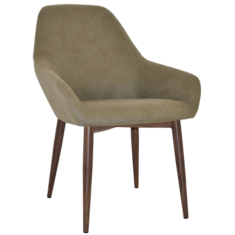 Bronte Tub Chair Light Walnut Metal Leg - Image 11