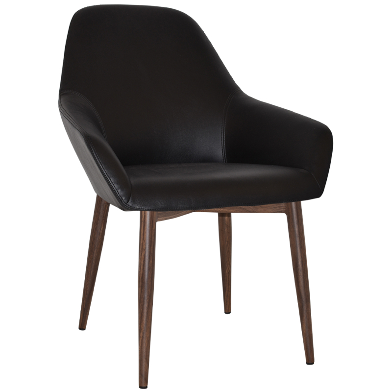 Bronte Tub Chair Light Walnut Metal Leg - Image 6