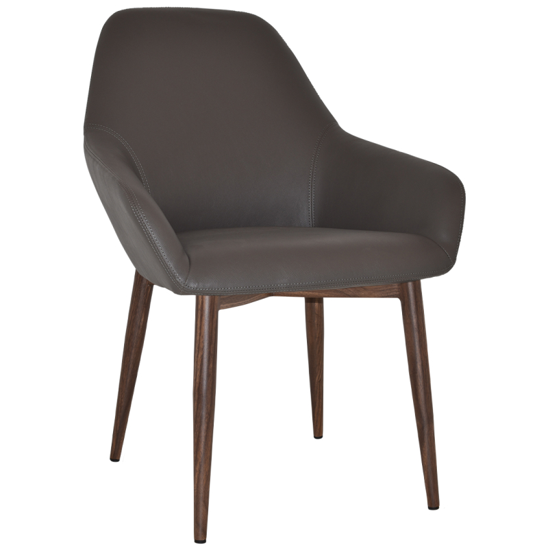 Bronte Tub Chair Light Walnut Metal Leg - Image 7