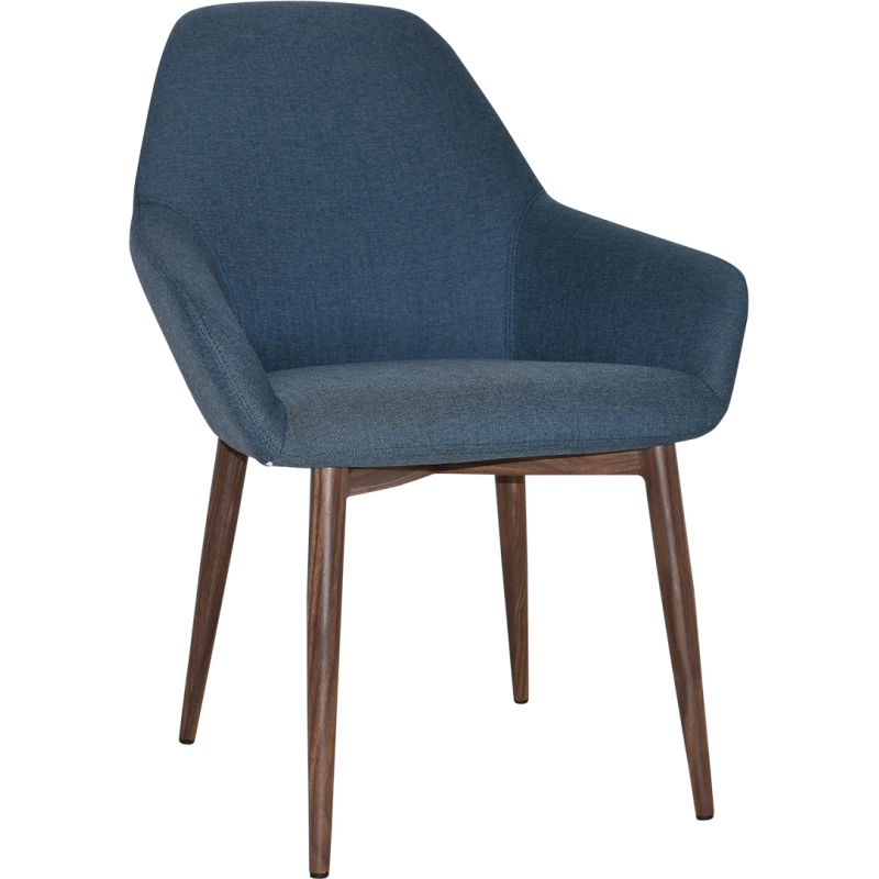 Bronte Tub Chair Light Walnut Metal Leg